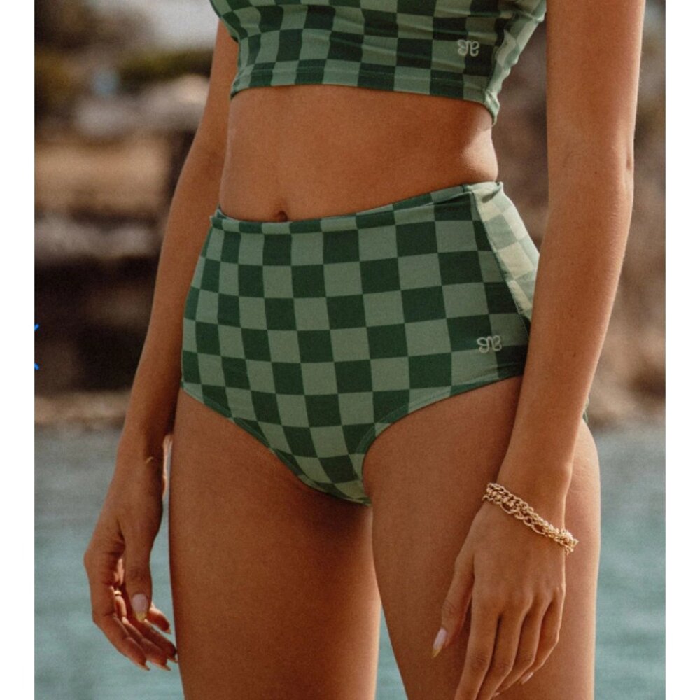 Albion Green Checkered Bikini